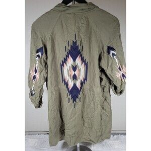 Miss Me Embroidered‎ Utility Jacket Women’s Small Olive Green
